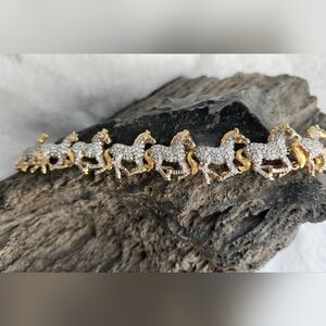 Butler Fifth Avenue Vintage Running Horses Crystal Bracelet